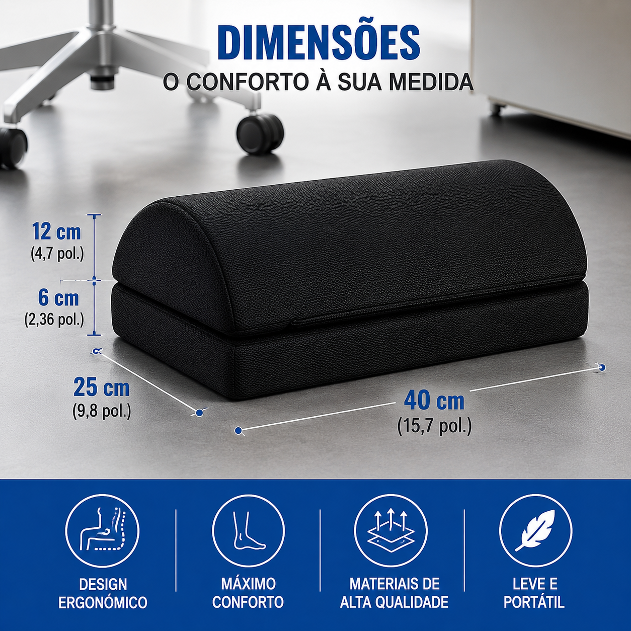 Apoio Ergonómico para Pés em Espuma Viscoelástica Ajustável