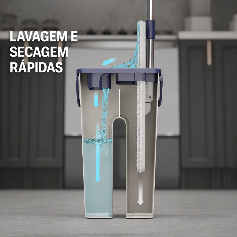 Kit Esfregão + Balde Compact — Lavar e Secar num só movimento